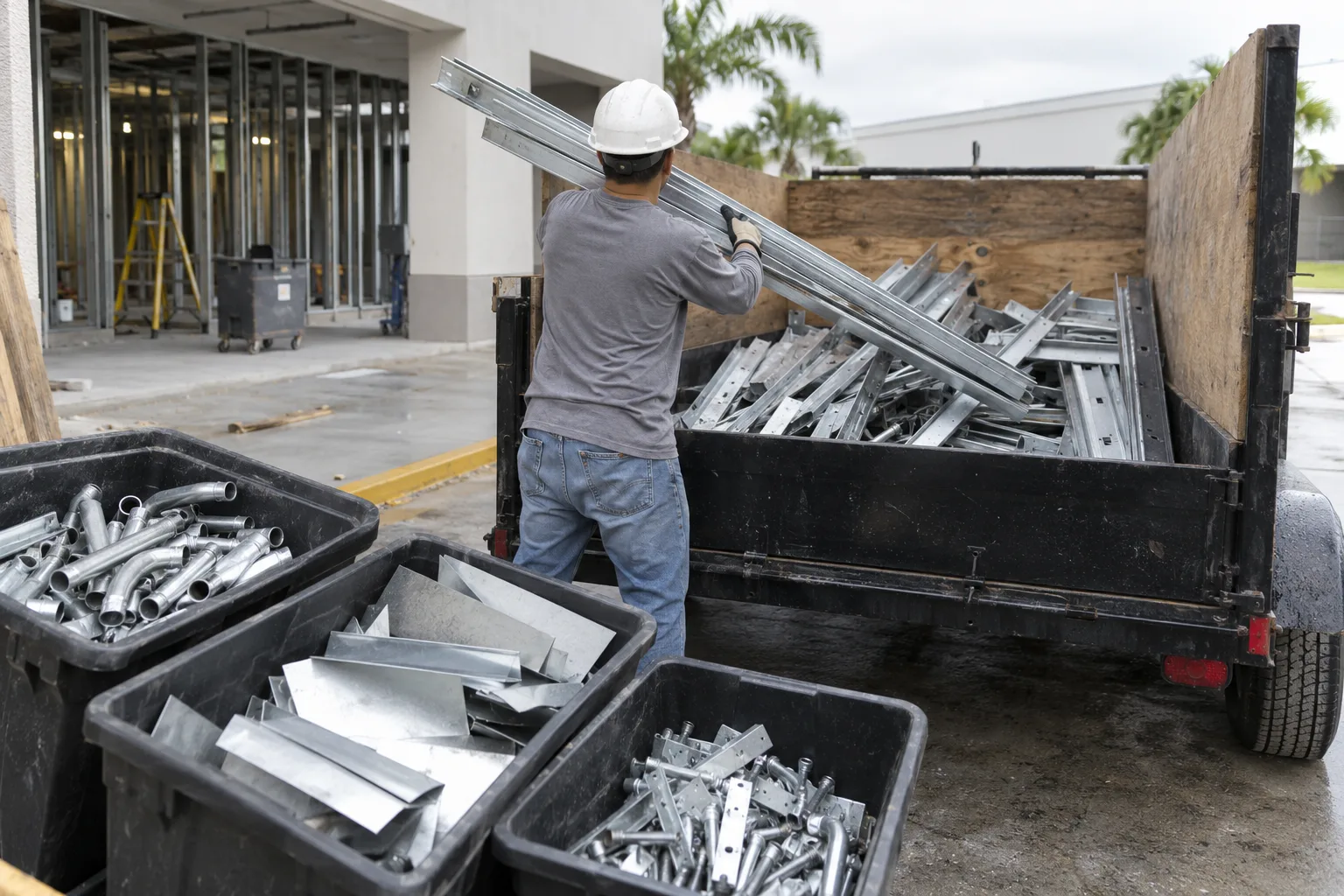Construction Metal Scrap Removal service in progress